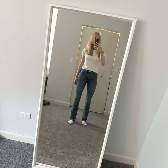 Reformation Liza High Rise Straight Bootcut Jeans in Lanai NWT - Picture 2 of 5